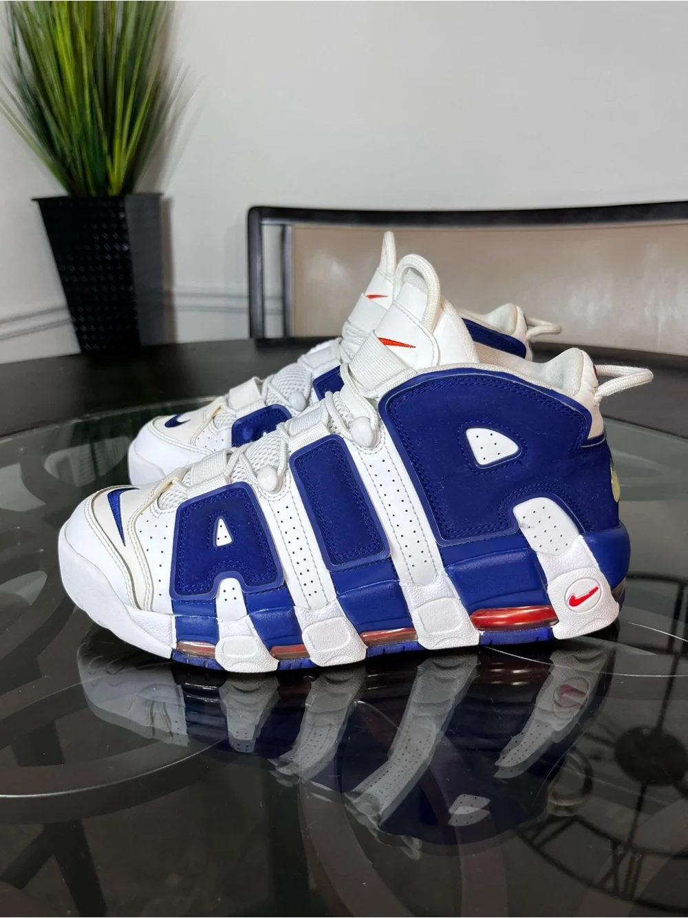 Nike Air More Uptempo Knicks 33 Blue White Mens Sz 9.5